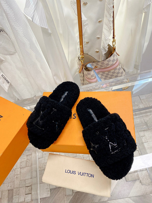 Louis Vuitton Camel Platform Heels - Angled View