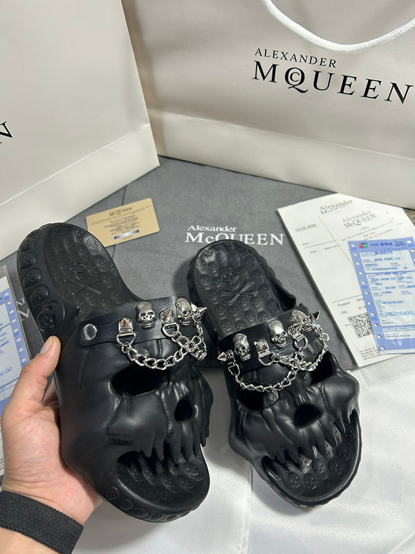 Alexander McQueen Grey Knee-High Boots - Angled View