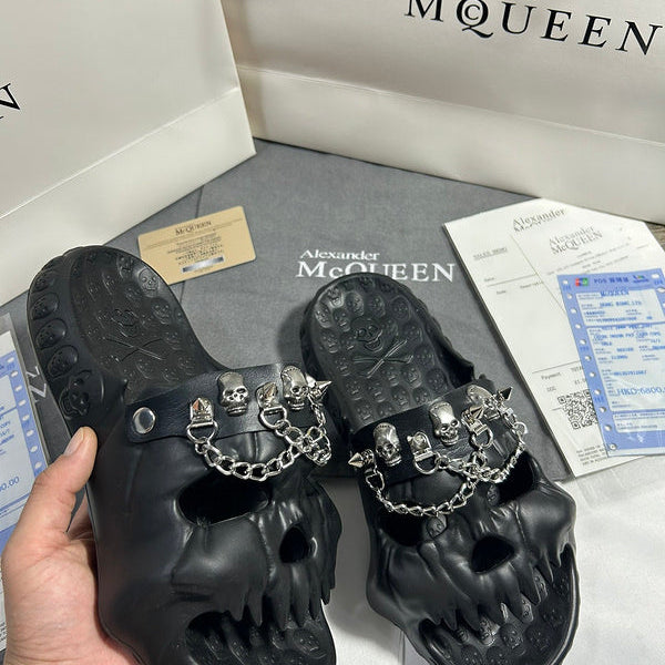 Alexander McQueen Grey Knee-High Boots - Angled View