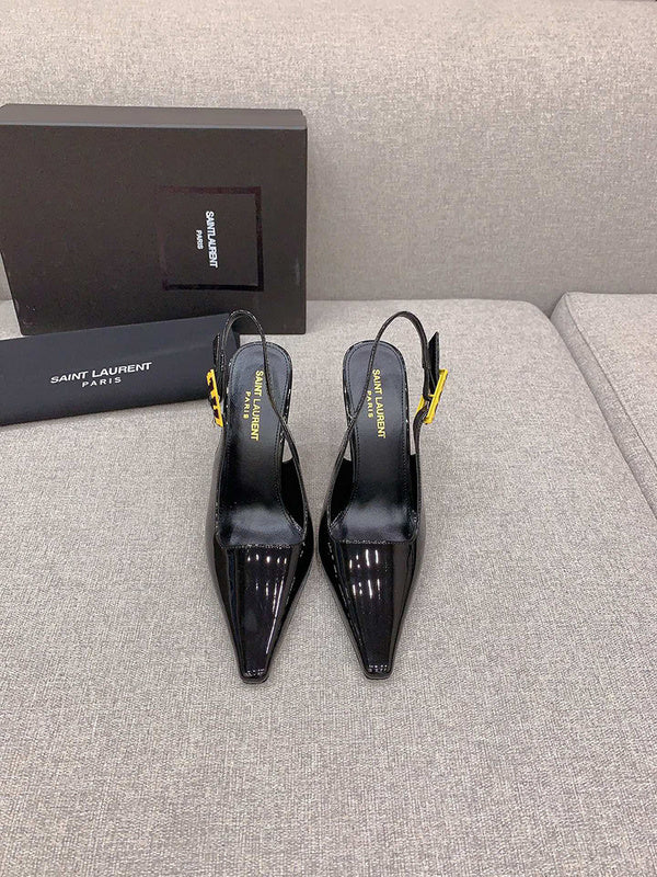 Close-up of Saint Laurent shoes craftsmanship