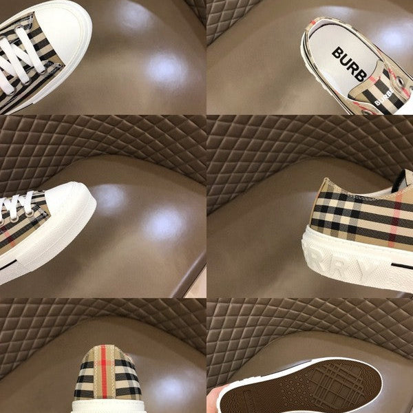 Burberry Beige Classic Ballet Flats - Side Profile View