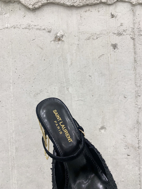 Saint Laurent luxury shoes detail shot