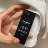 Close-up of Balmain designer clothing craftsmanship
