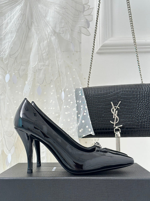 Close-up of Saint Laurent shoes craftsmanship