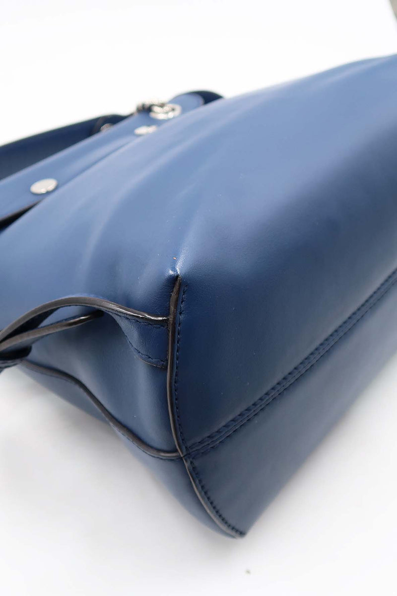 Close-up of Back bags hardware and fine stitching