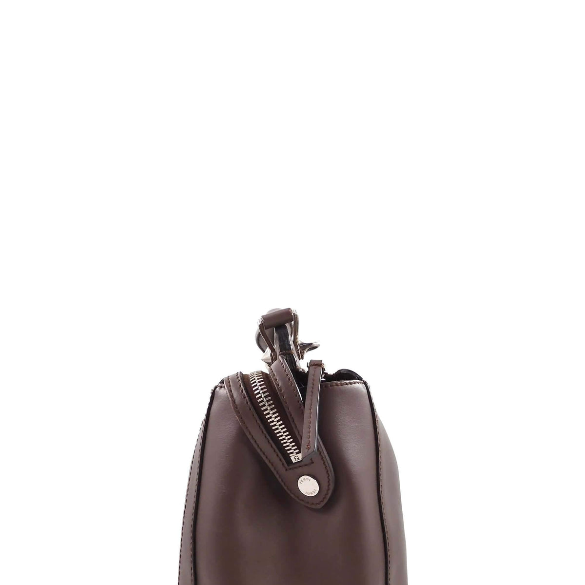 Close-up of DotCom bags hardware and fine stitching