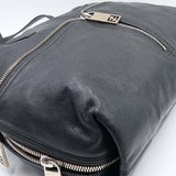 Close-up of Front bags hardware and fine stitching