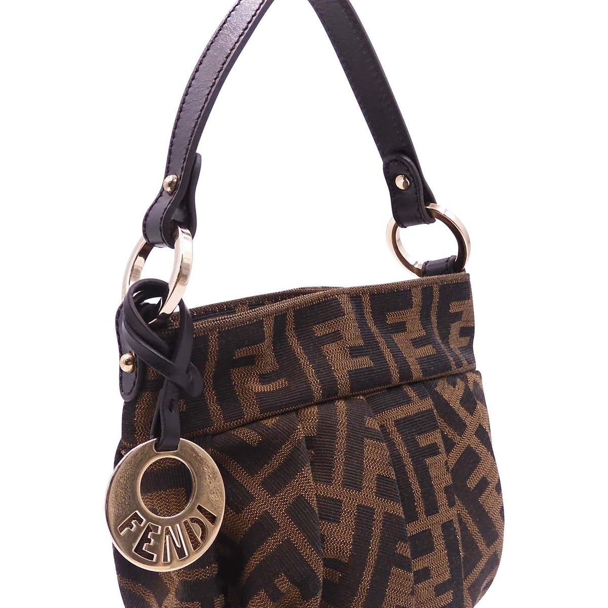 Fendi Bags? Fendi Zucca Canvas Mini Bucket Brown Premium Designer Shoulder Bag