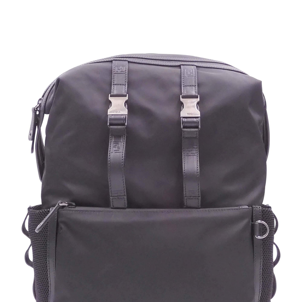 Fendi Bags? Fendi Zucca Embossed Trimmed Backpack Black Premium Designer Shoulder Bag