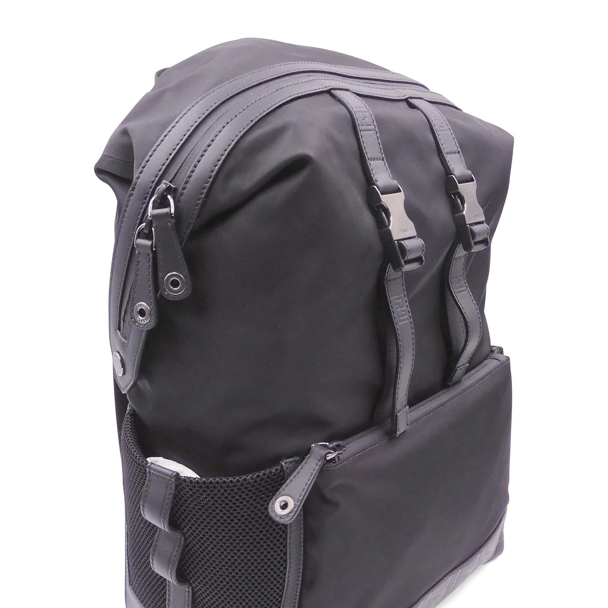 Fendi Bags? Fendi Zucca Embossed Trimmed Backpack Black Premium Designer Shoulder Bag