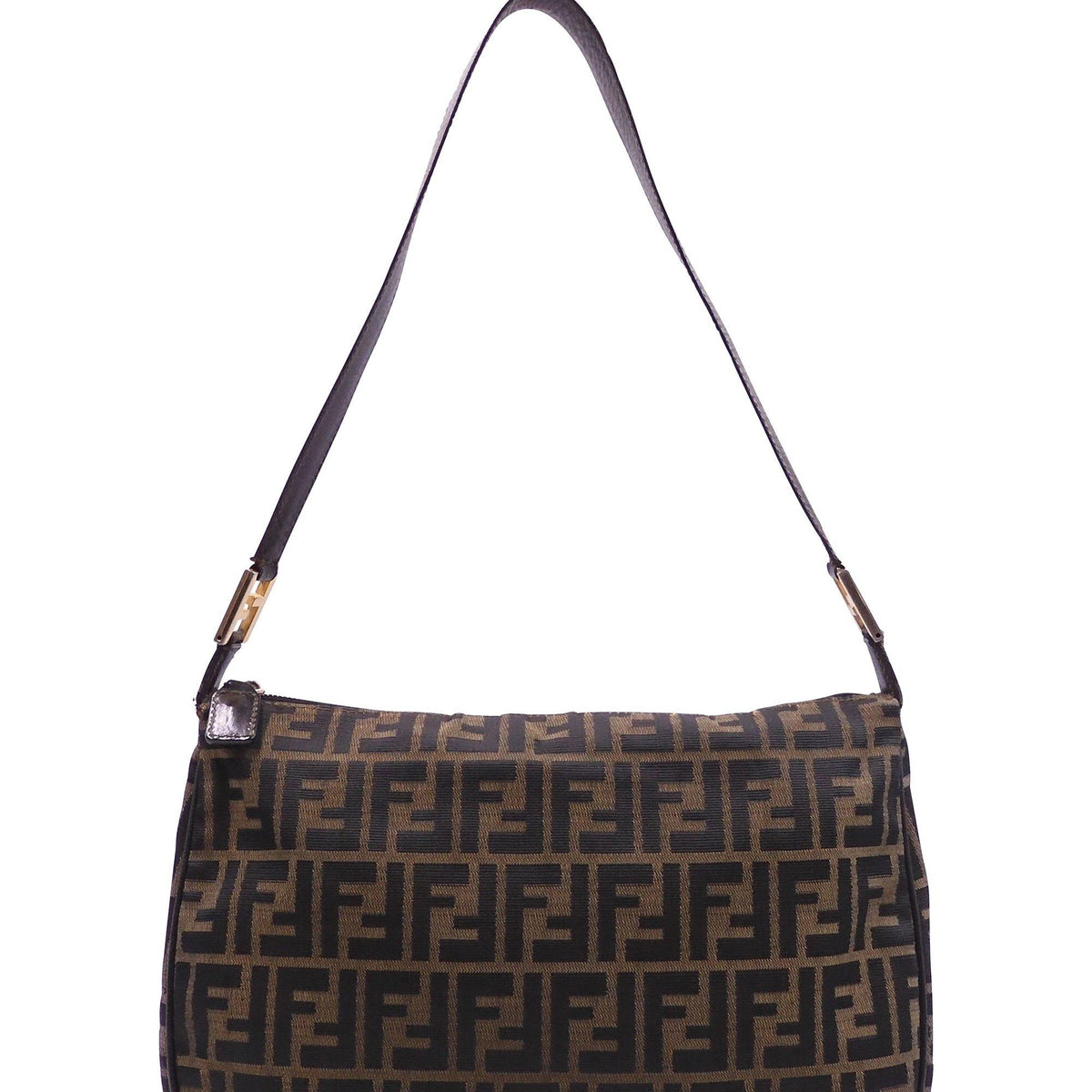 Fendi Bags? Fendi Zucchino Canvas Shoulder Bag Brown Elegant Everyday Designer Handbag