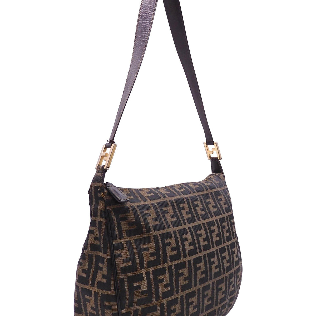 Fendi Bags? Fendi Zucchino Canvas Shoulder Bag Brown Elegant Everyday Designer Handbag