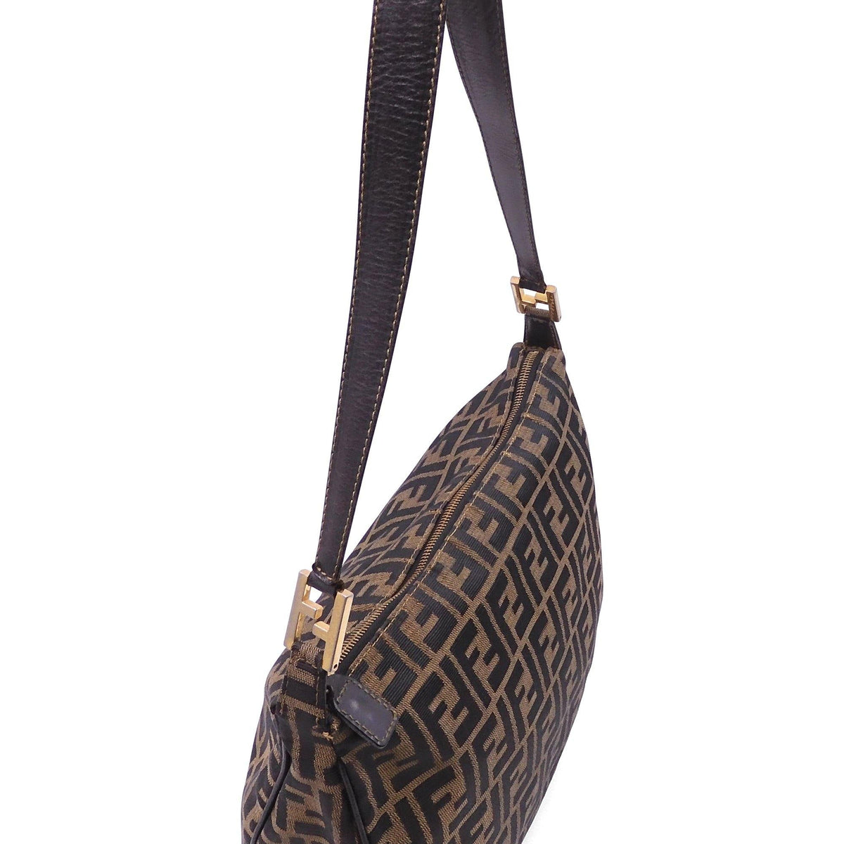 Fendi Bags? Fendi Zucchino Canvas Shoulder Bag Brown Elegant Everyday Designer Handbag