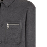 Close-up of Fendi jackets hardware and fine stitching