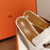 Hermès Beige Slingback Heels - Sole Detail View
