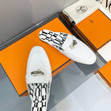 Hermès White Slide Sandals - Back View