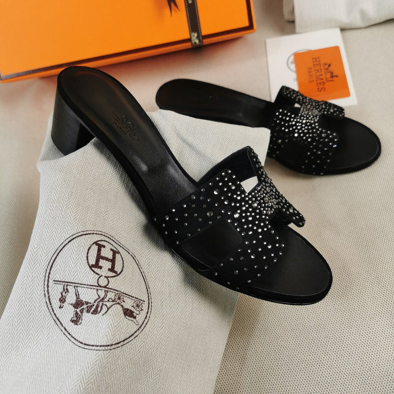 Hermès Grey Gladiator Sandals - Front View