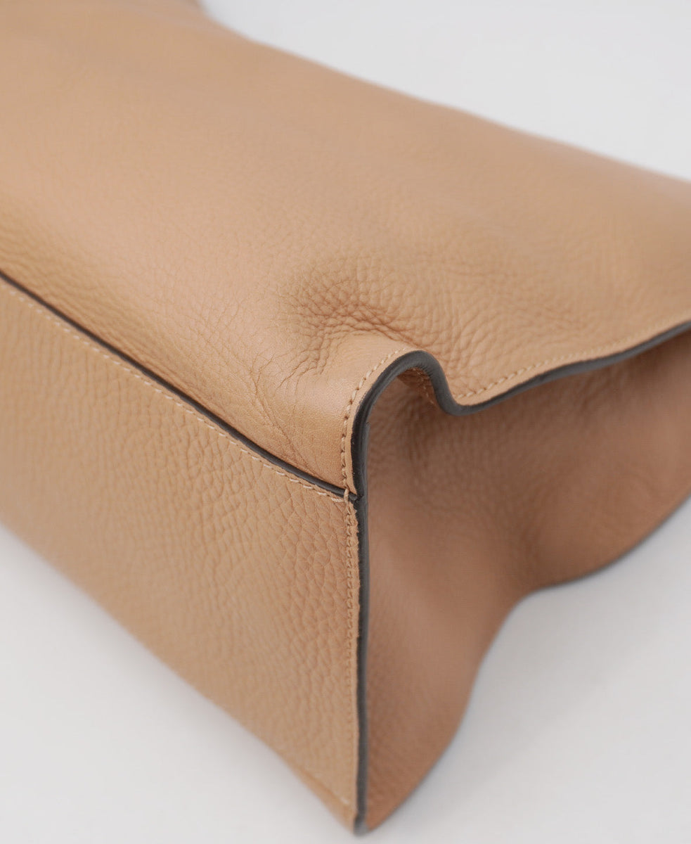 Close-up of Bamboo bags hardware and fine stitching