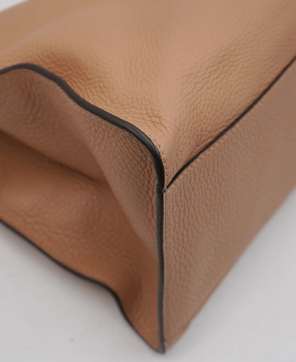 Close-up of Bamboo bags hardware and fine stitching