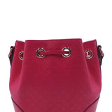 Close-up of Diamante bags hardware and fine stitching