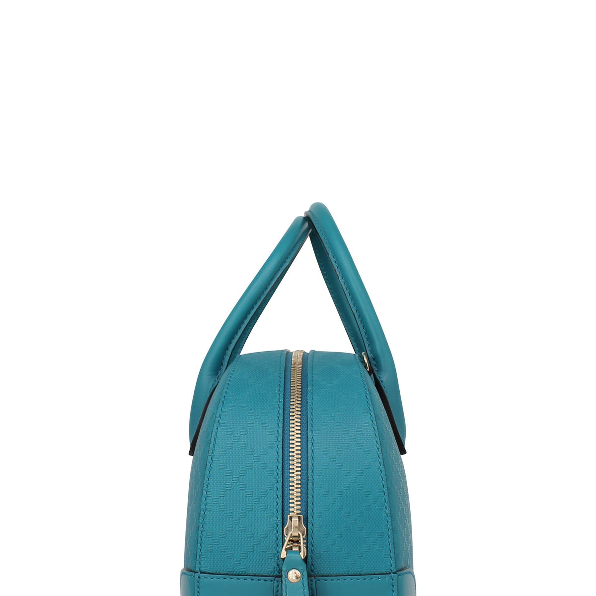 Close-up of Diamante bags hardware and fine stitching