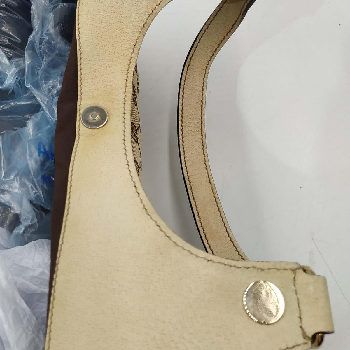 Close-up of GG bags hardware and fine stitching