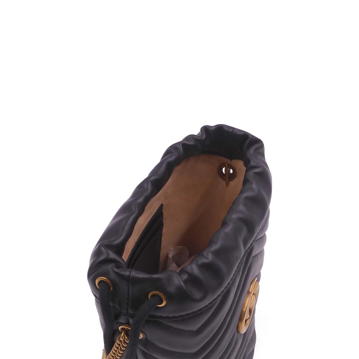 Close-up of GG bags hardware and fine stitching