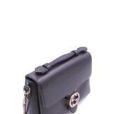 Close-up of Interlocking bags hardware and fine stitching