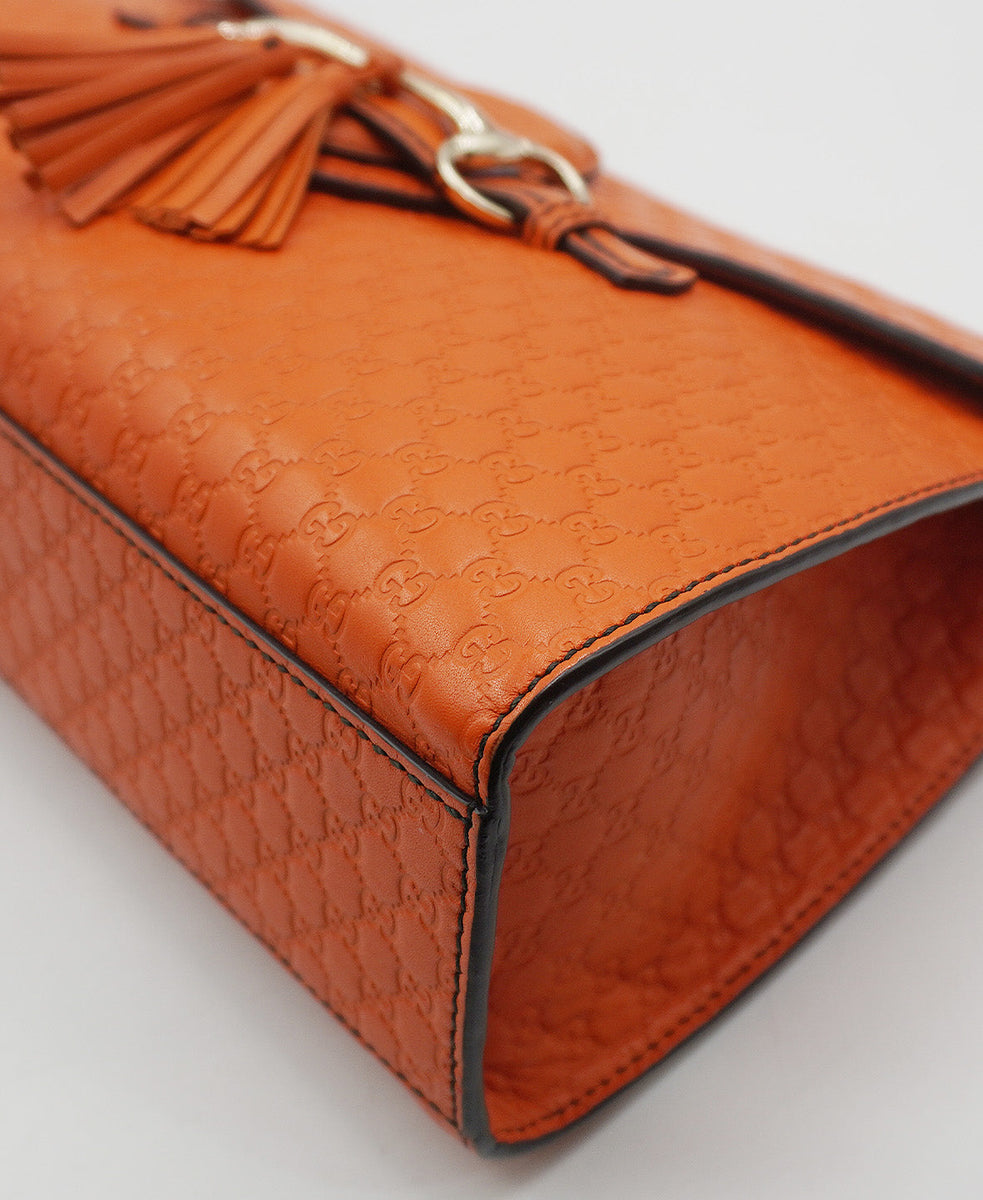 Close-up of Gucci bags hardware and fine stitching