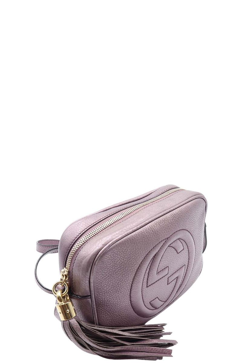 Close-up of Metallic bags hardware and fine stitching