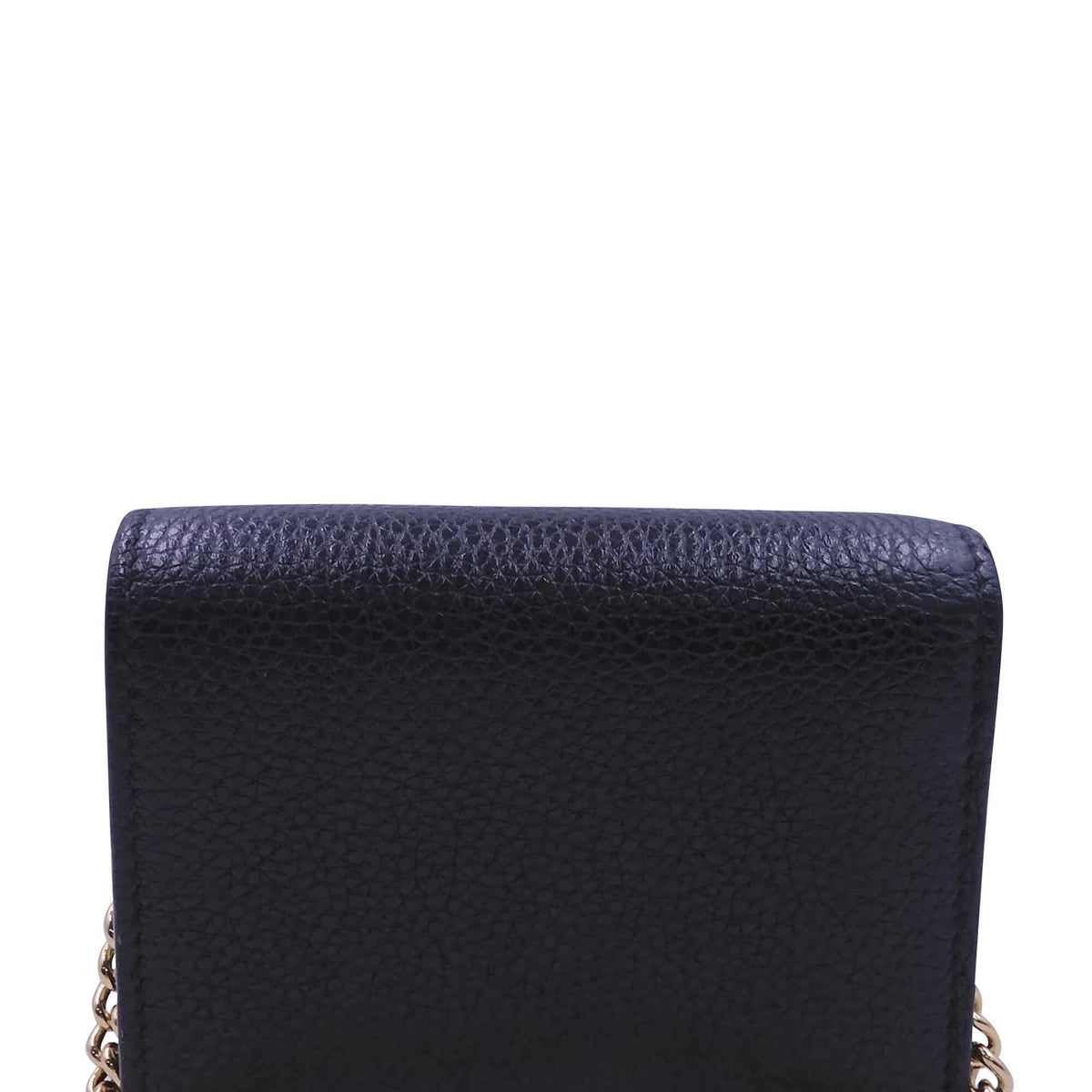Gucci Wallets? Gucci Zumi Card Case Wallet on Chain Black Premium Leather Designer Wallet