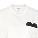 Close-up of Bottega Veneta tee shirts hardware and fine stitching
