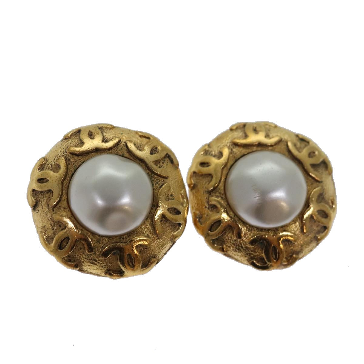Chanel Jewellery? Chanel COCO Mark Earring metal Gold Auth hk1466 Luxury Designer Statement Jewellery