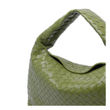 Close-up of Bottega Veneta shoulder bags hardware and fine stitching