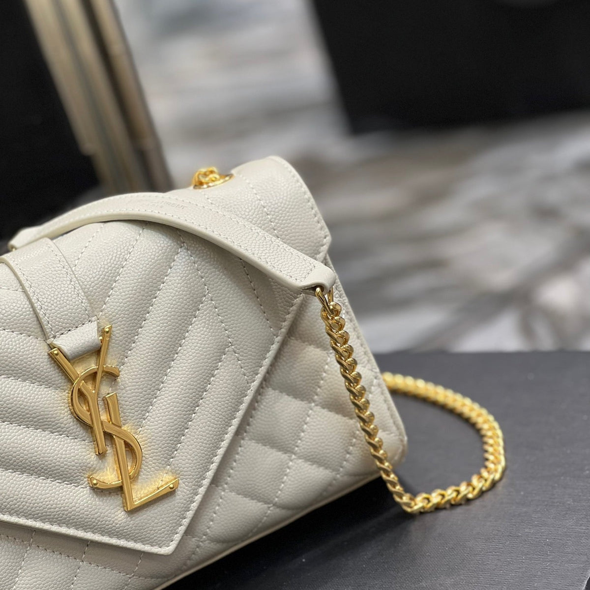 Saint Laurent Wallets? Saint Laurent Small Envelope Bag Premium Leather Designer Wallet