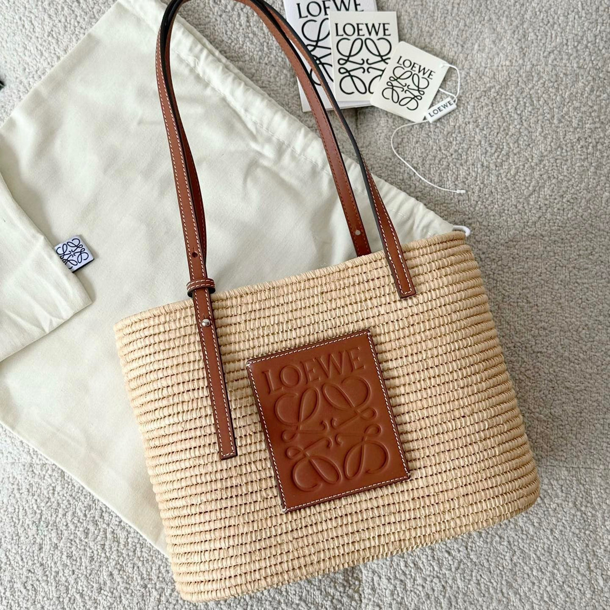 Wallets? Loew Small Square Basket Bag Premium Leather Designer Wallet