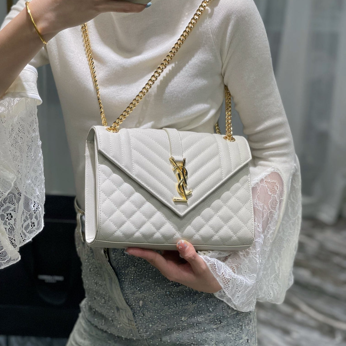 Saint Laurent Wallets? Saint Laurent Envelope Medium Bag Elegant Everyday Leather Wallet