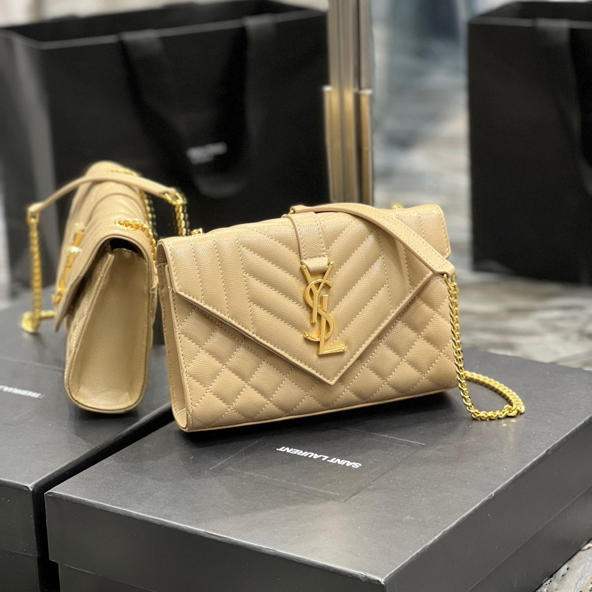 Saint Laurent Wallets? Saint Laurent Small Envelope Bag Premium Leather Designer Wallet