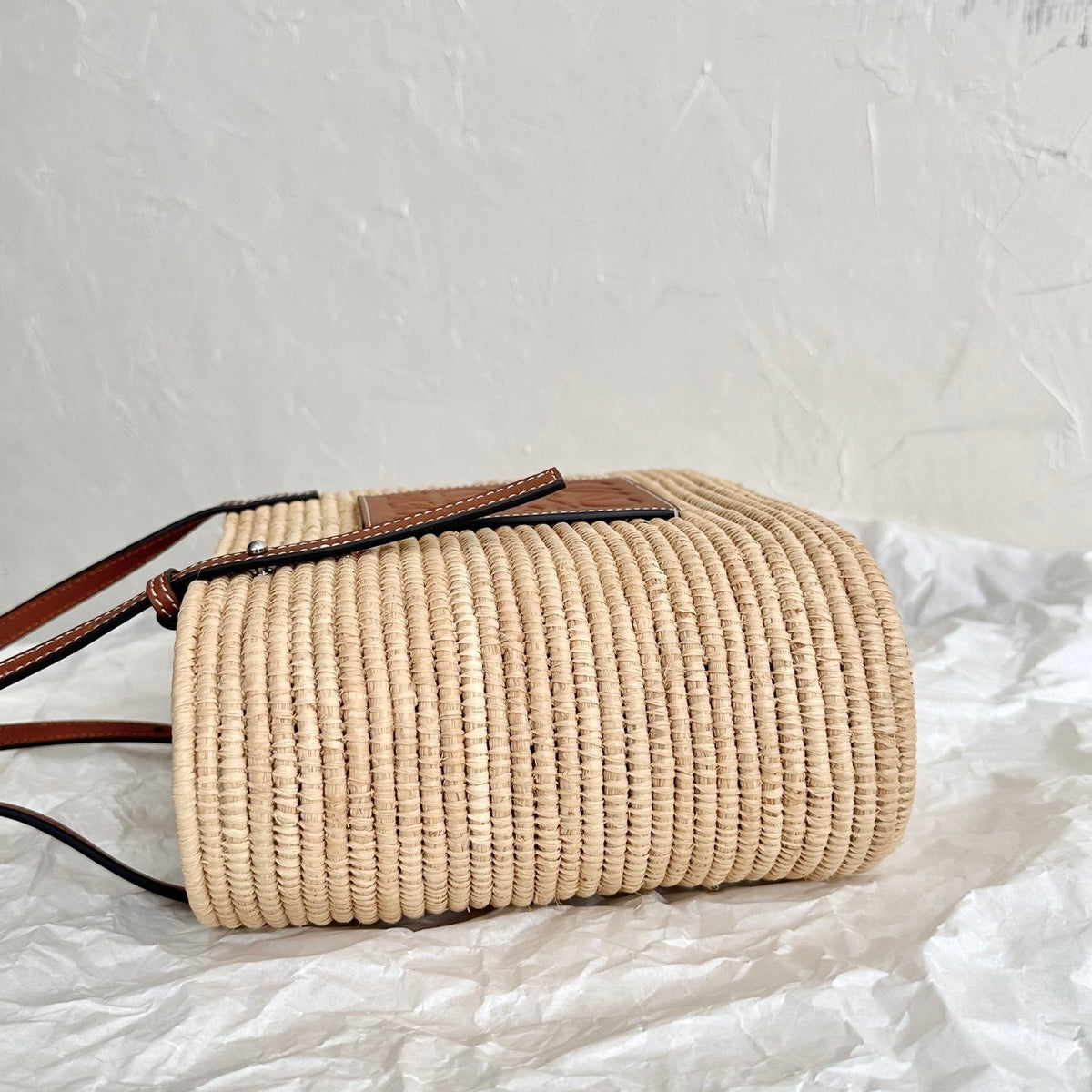 Wallets? Loew Small Square Basket Bag Premium Leather Designer Wallet