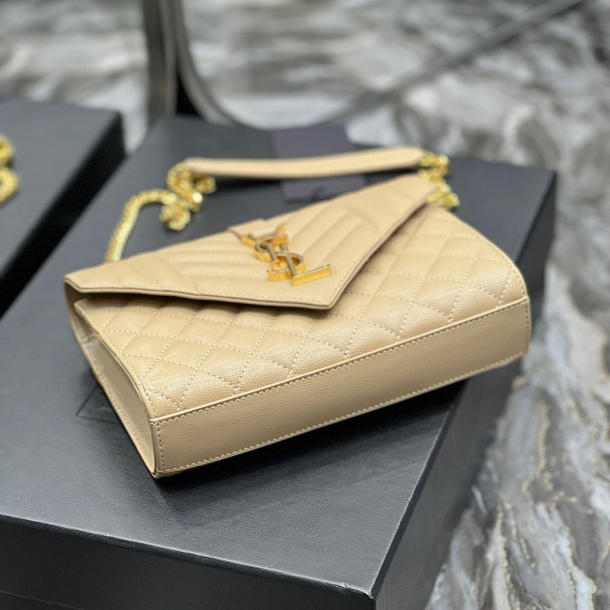 Saint Laurent Wallets? Saint Laurent Small Envelope Bag Premium Leather Designer Wallet
