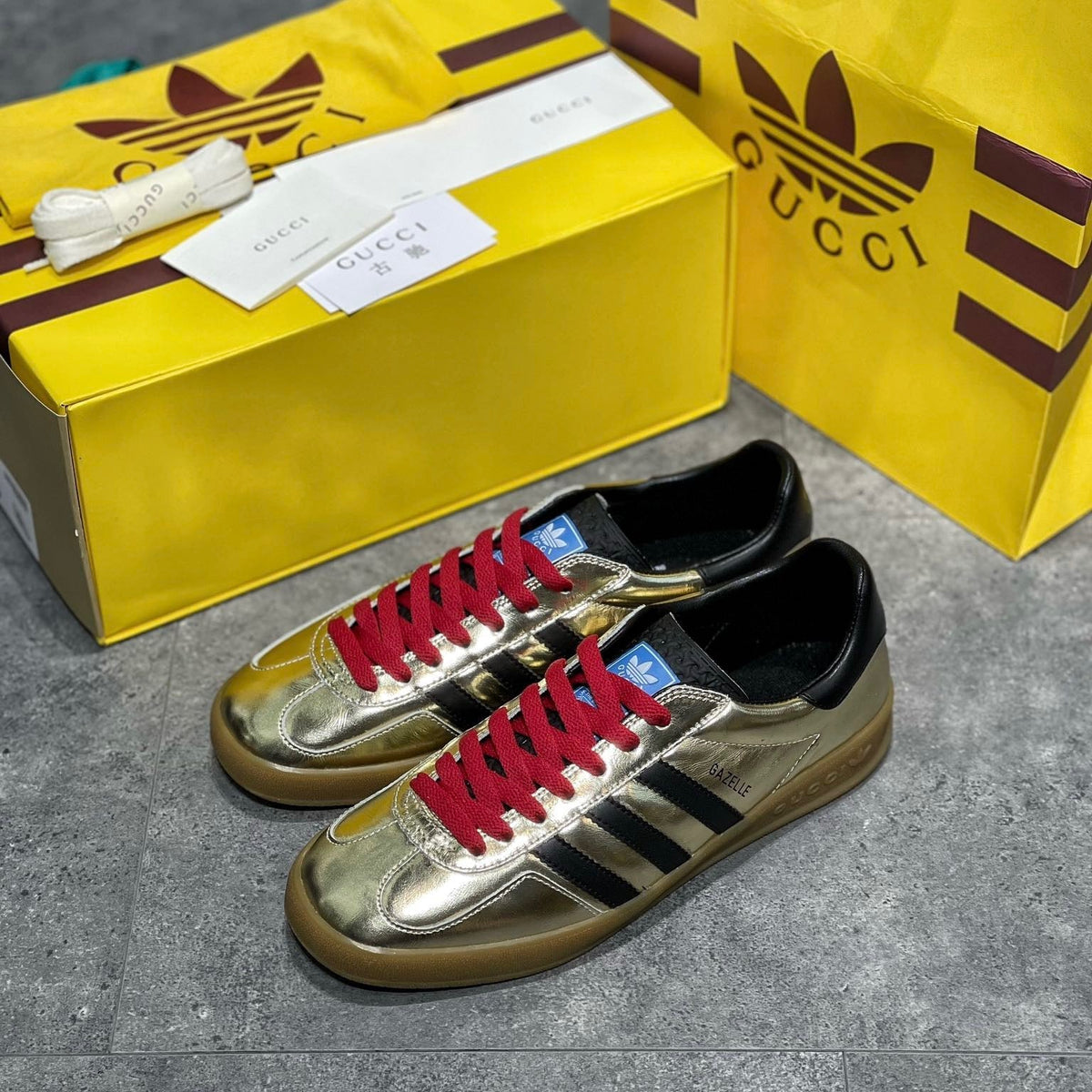 Gucci Shoes? Gucci x Adid Gazelle Sneaker Premium Designer Casual Shoes