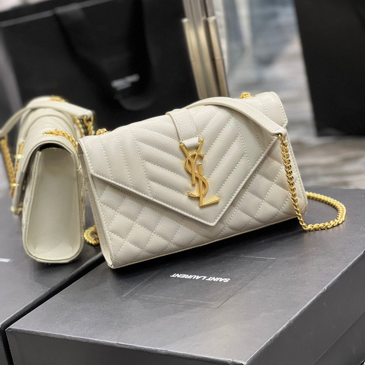 Saint Laurent Wallets? Saint Laurent Small Envelope Bag Premium Leather Designer Wallet
