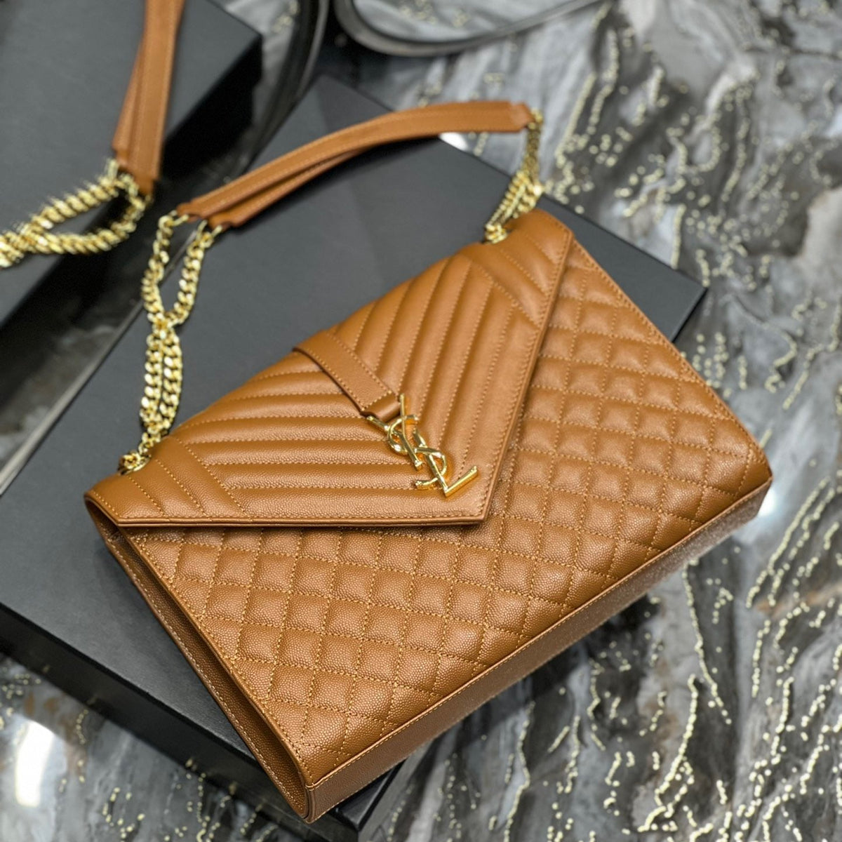 Saint Laurent Wallets? Saint Laurent Envelope Large Bag Premium Leather Designer Wallet