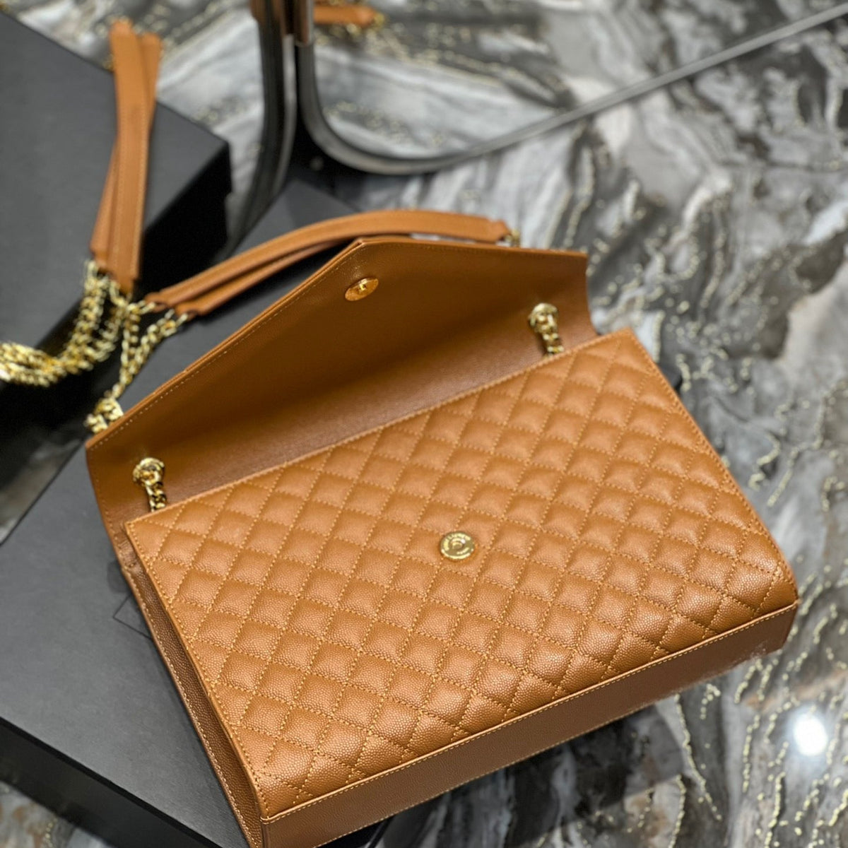 Saint Laurent Wallets? Saint Laurent Envelope Large Bag Premium Leather Designer Wallet