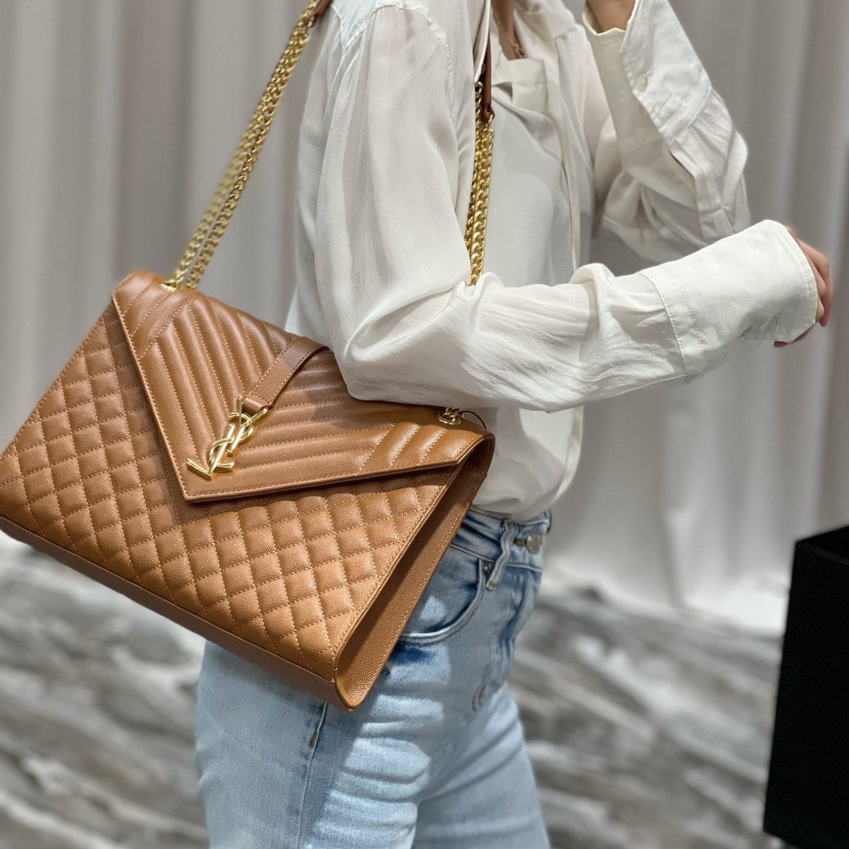 Saint Laurent Wallets? Saint Laurent Envelope Large Bag Premium Leather Designer Wallet