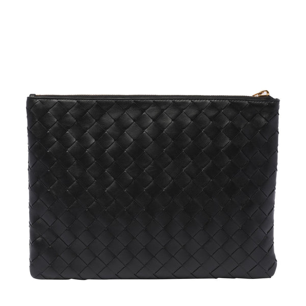 Bottega Veneta Bags? Bottega Veneta Women Intrecciato Flat Pouch Luxury Designer Leather Handbag