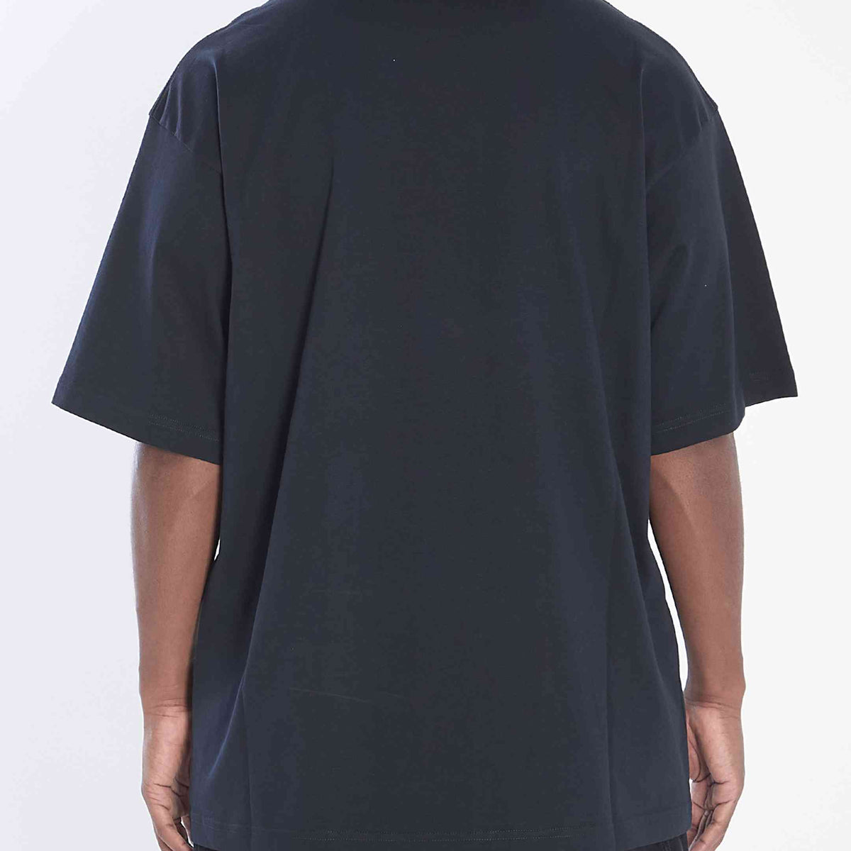 Close-up of Balenciaga tee shirts hardware and fine stitching
