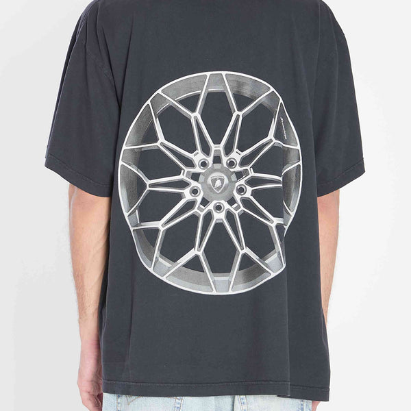 Close-up of Balenciaga tee shirts hardware and fine stitching