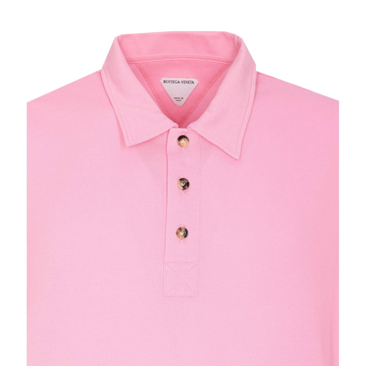 Close-up of Bottega Veneta tee shirts hardware and fine stitching