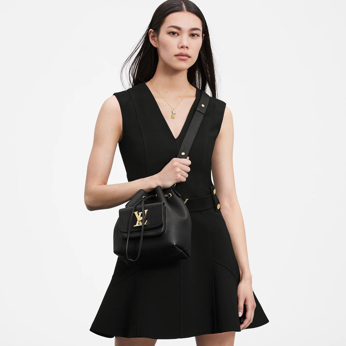 Louis Vuitton Lockme Bucket Bag Black